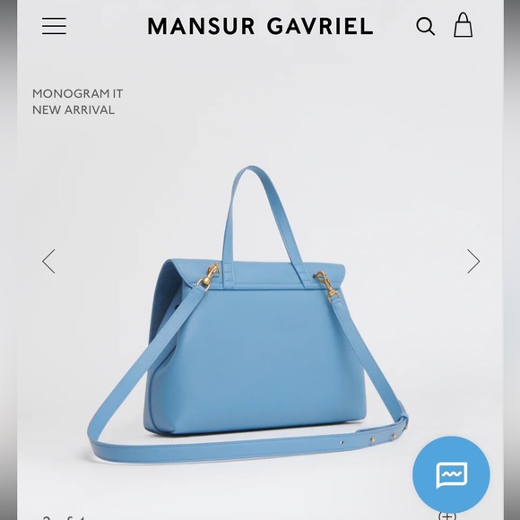 Mansur Gavriel Lady Bag $695 Royal Blue Vegetable Tanned Leather Like New - Picture 3 of 15